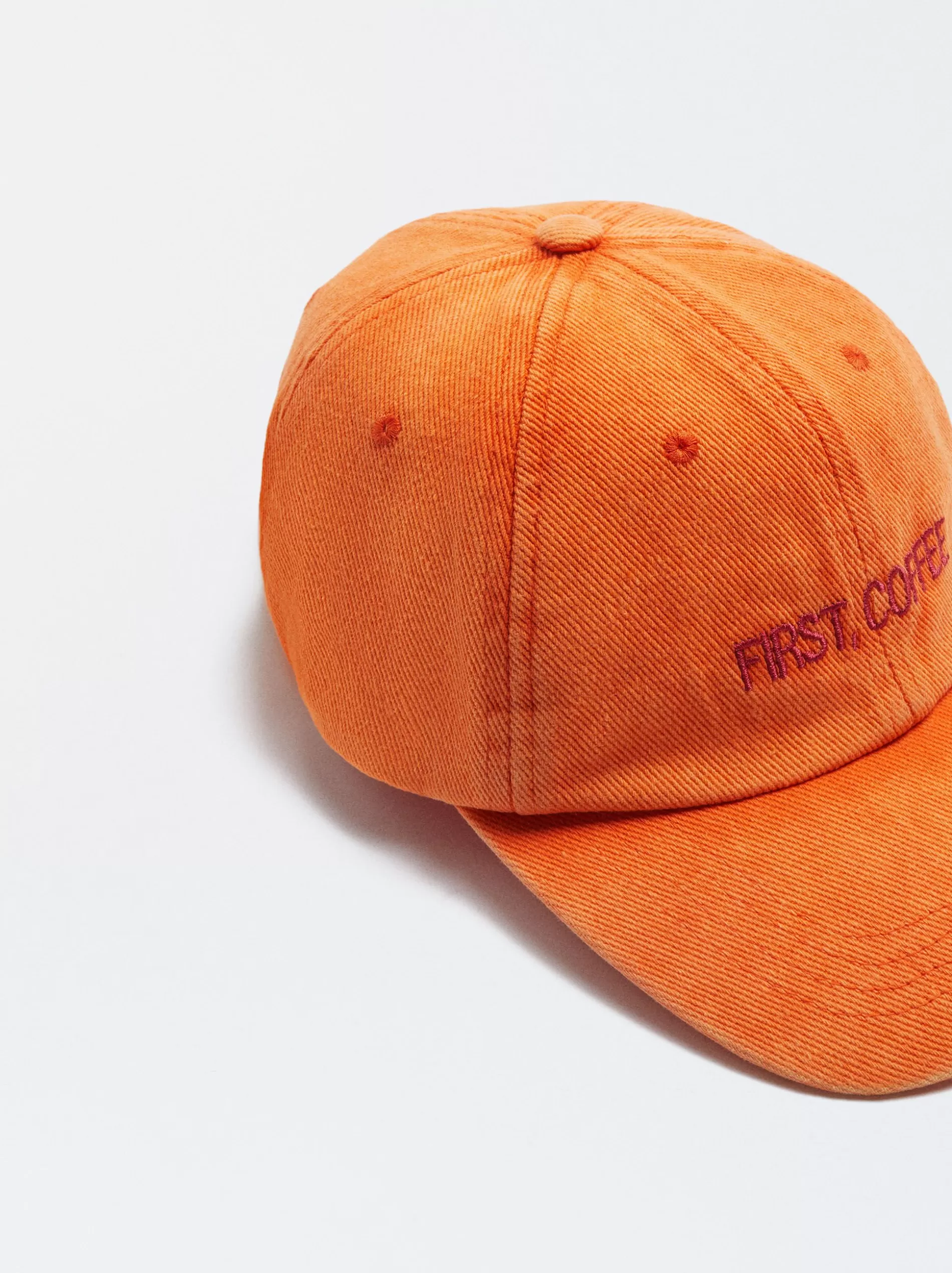 Caps<Parfois Denim Cap Orange