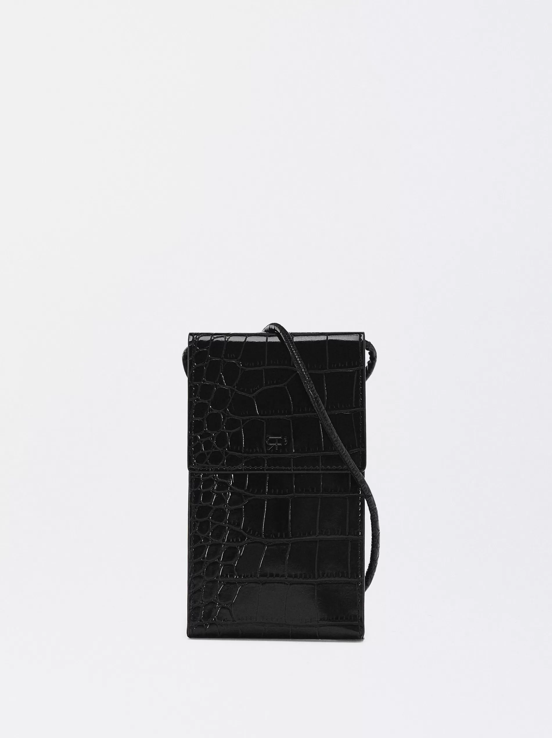 Phone Cases | Phone Holders<Parfois Embossed Animal Print Mobile Phone Case Black