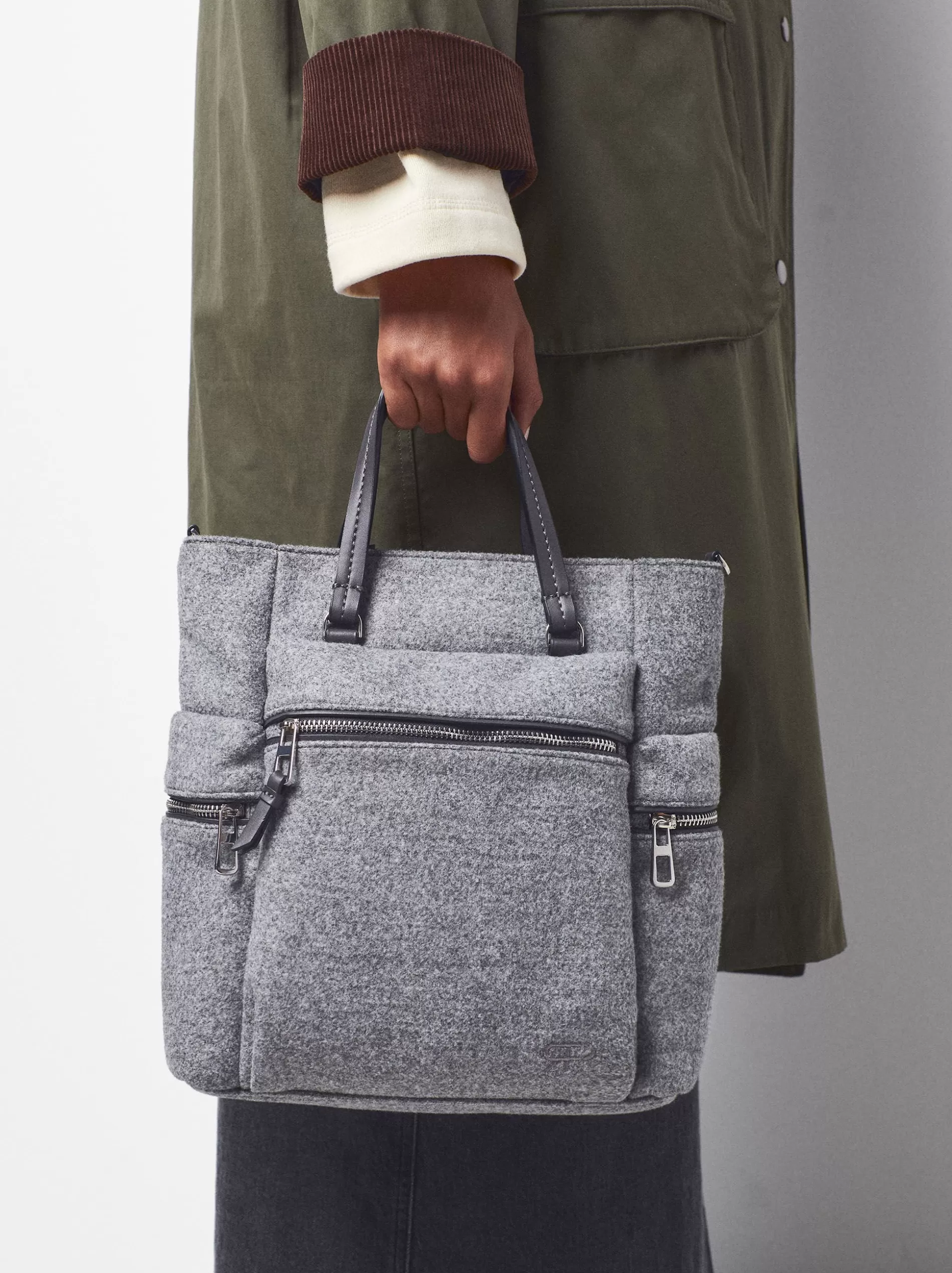 Backpacks<Parfois Felt Backpack Grey