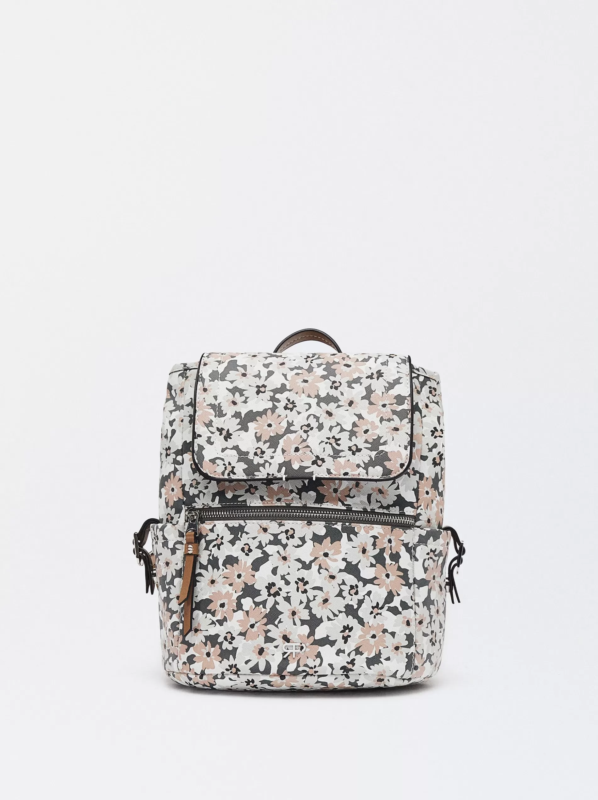 Backpacks<Parfois Floral Print Backpack Khaki