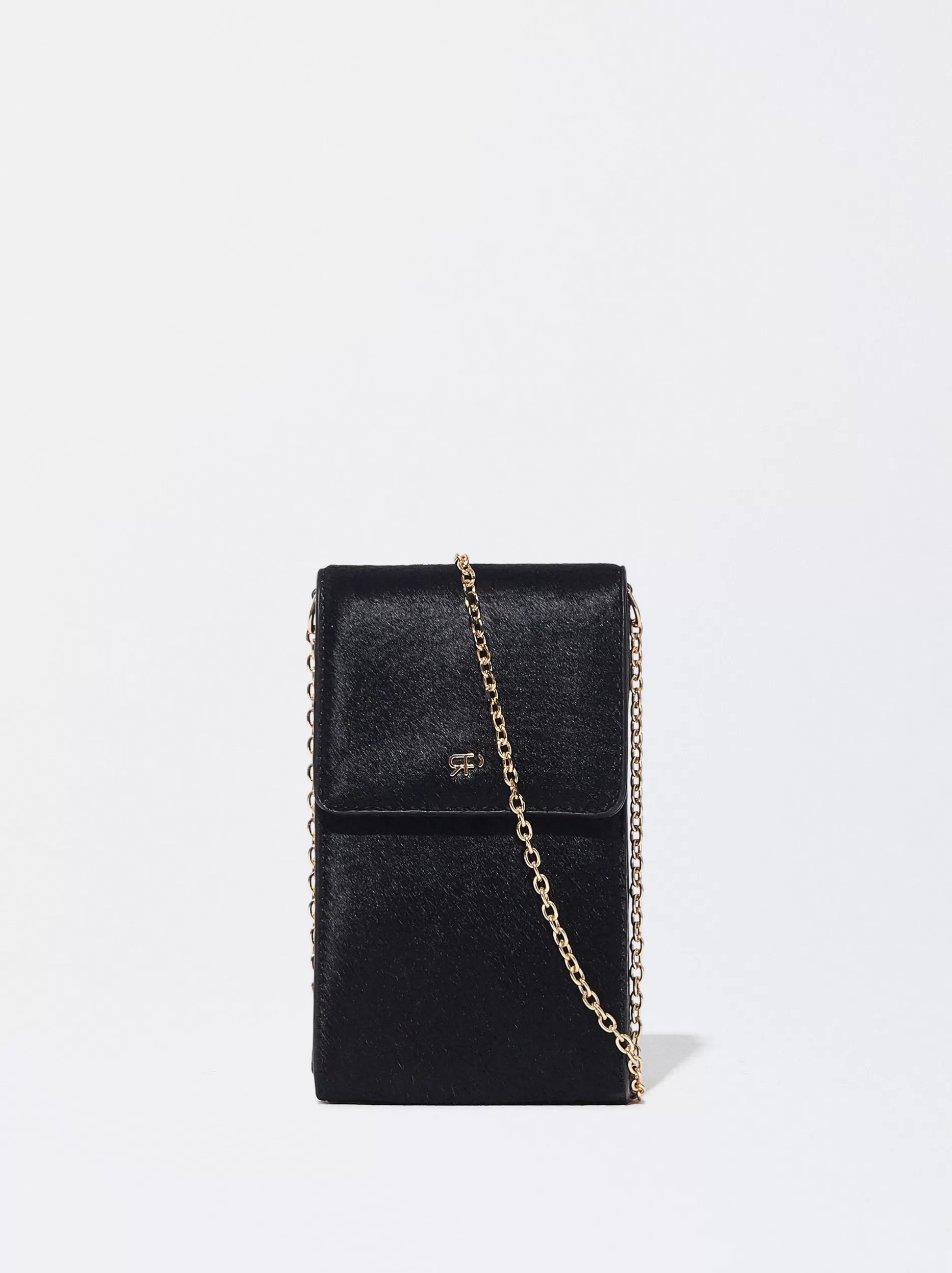 Phone Cases | Phone Holders<Parfois Fur Mobile Phone Bag Black