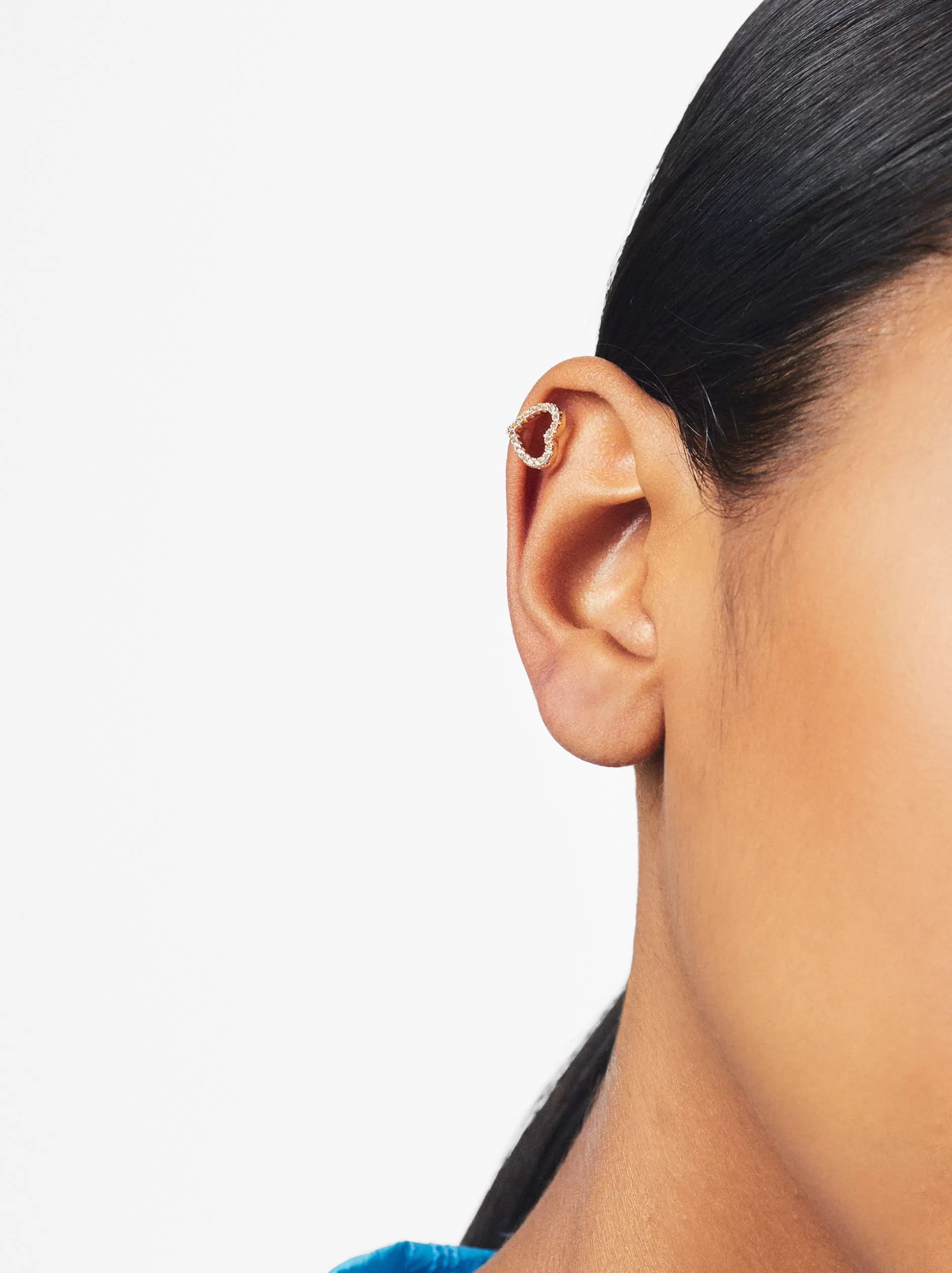 Earrings&Ear cuffs<Parfois Ear Cuff With Zirconia Golden