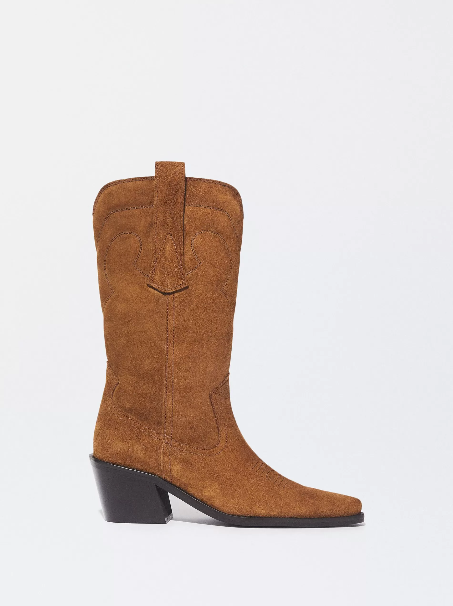 Boots and Ankle Boots<Parfois Leather Cowboy Boot Brown