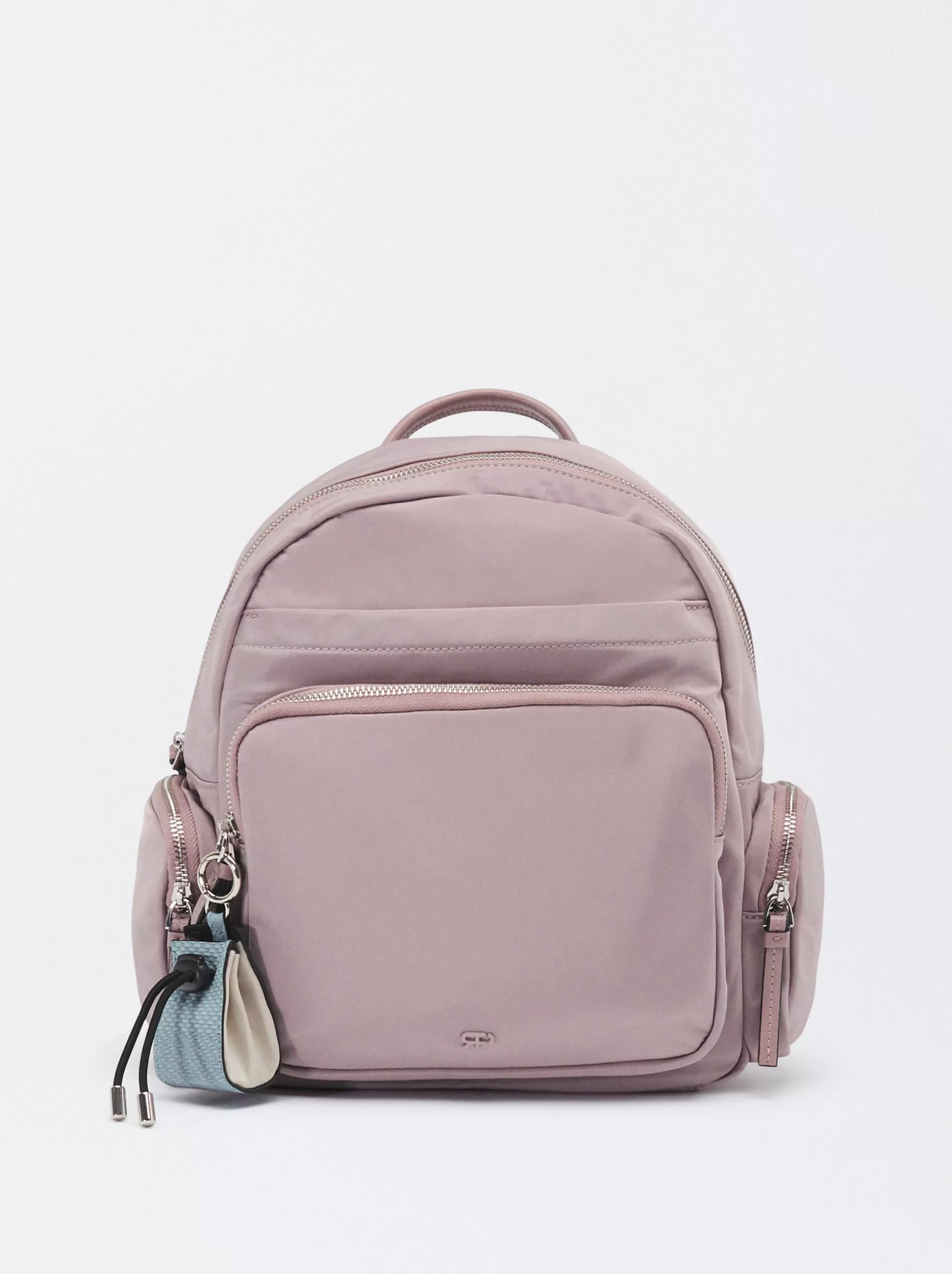 Backpacks<Parfois Nylon Backpack With Pendant Violet