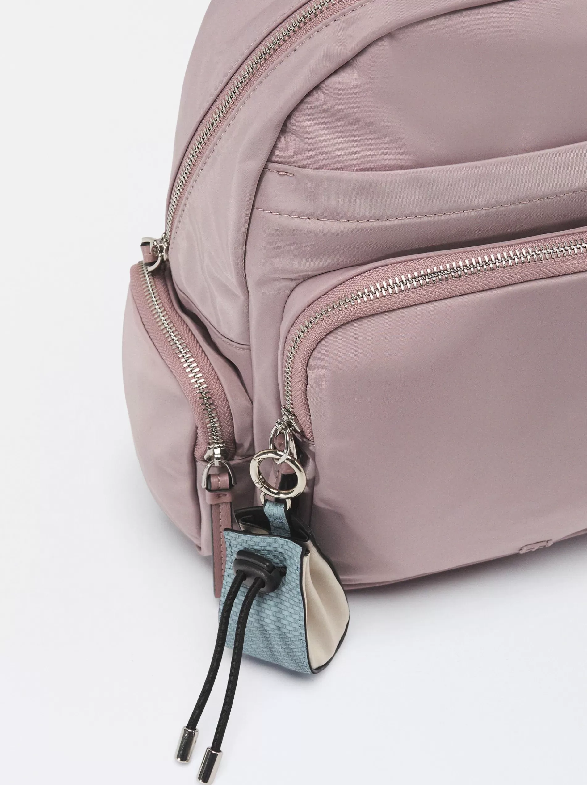 Backpacks<Parfois Nylon Backpack With Pendant Violet