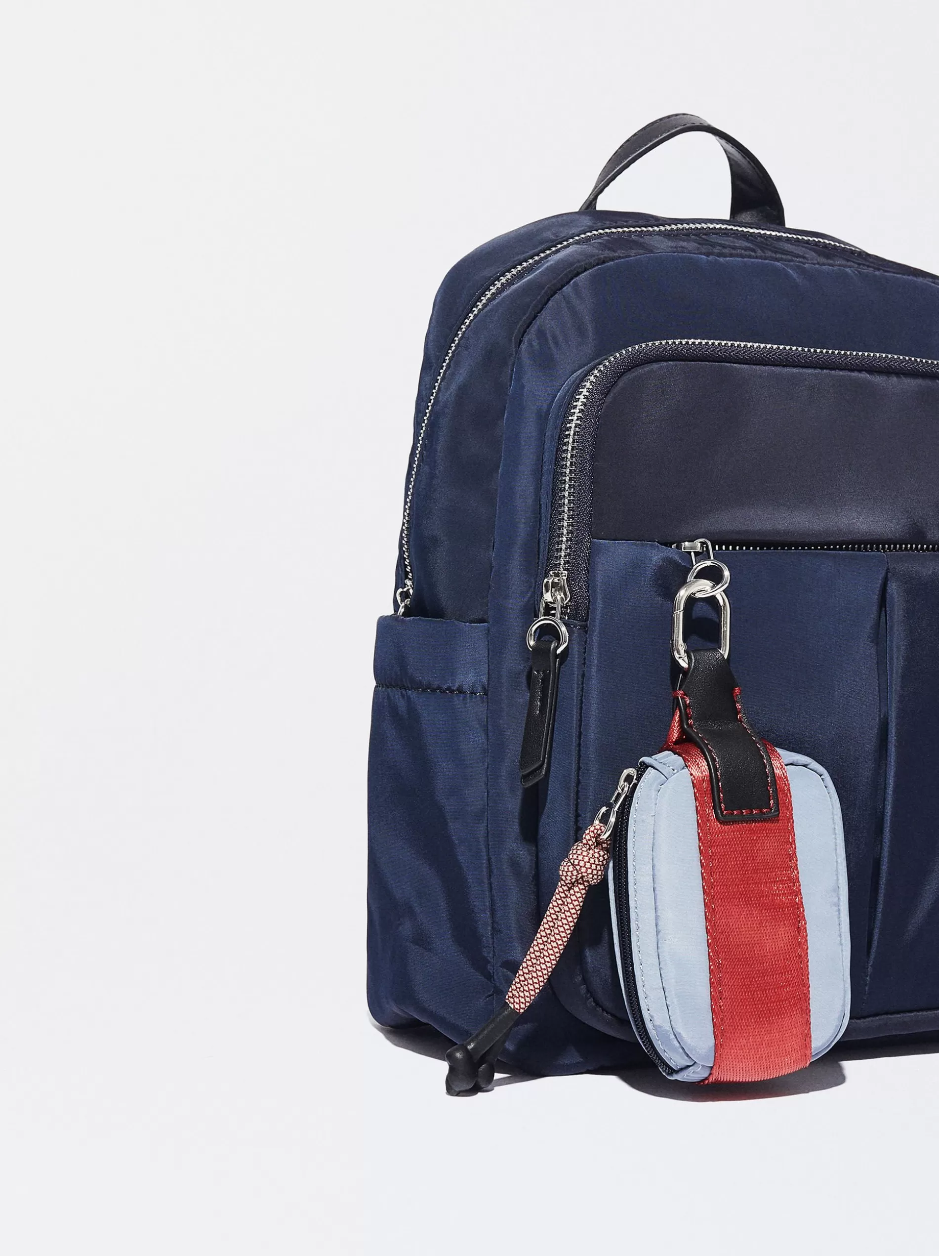 Backpacks<Parfois Nylon Backpack With Removable Purse Navy