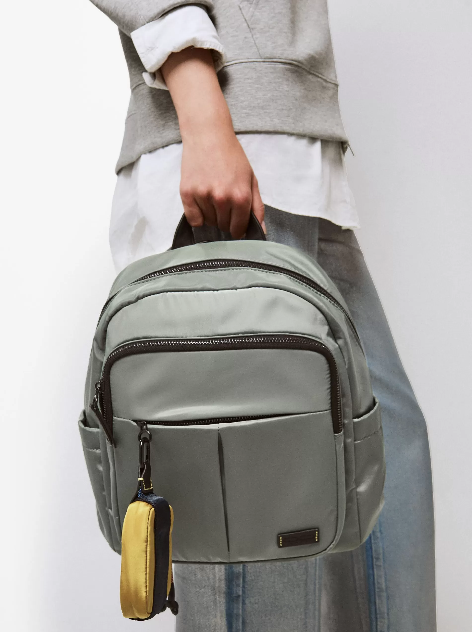 Backpacks<Parfois Nylon Backpack With Removable Purse Green