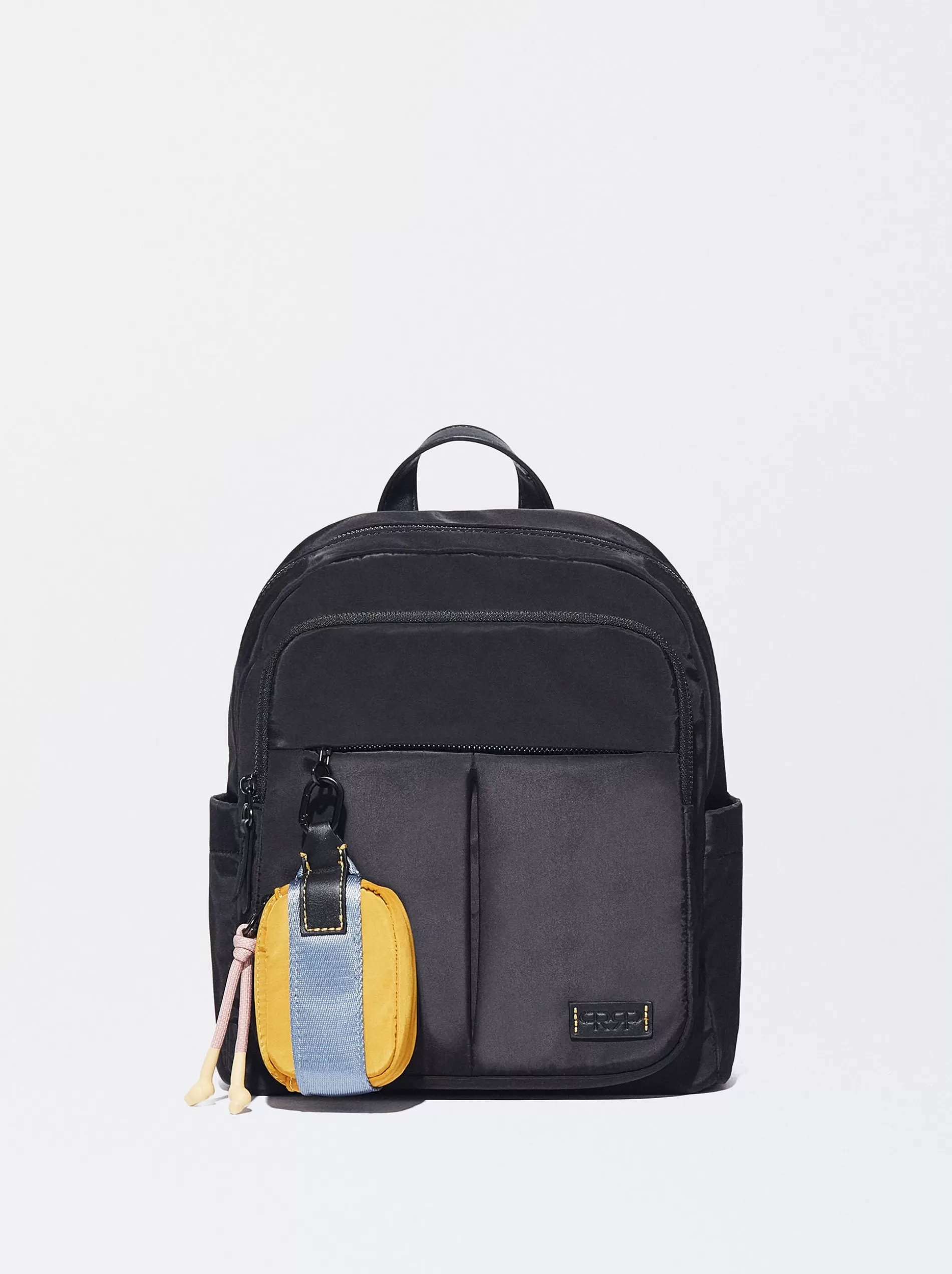 Backpacks<Parfois Nylon Backpack With Removable Purse Black