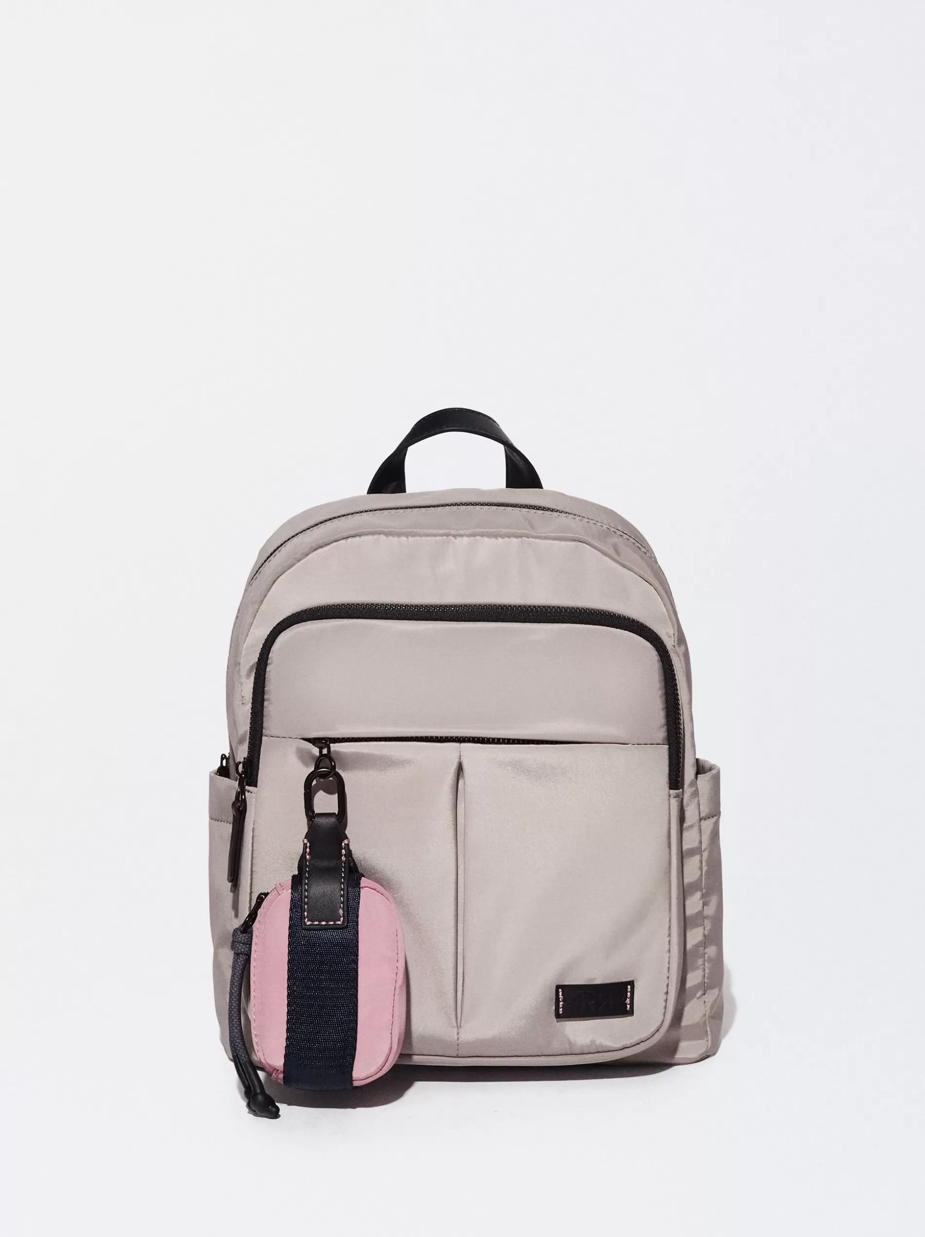 Backpacks<Parfois Nylon Backpack With Removable Purse Brown