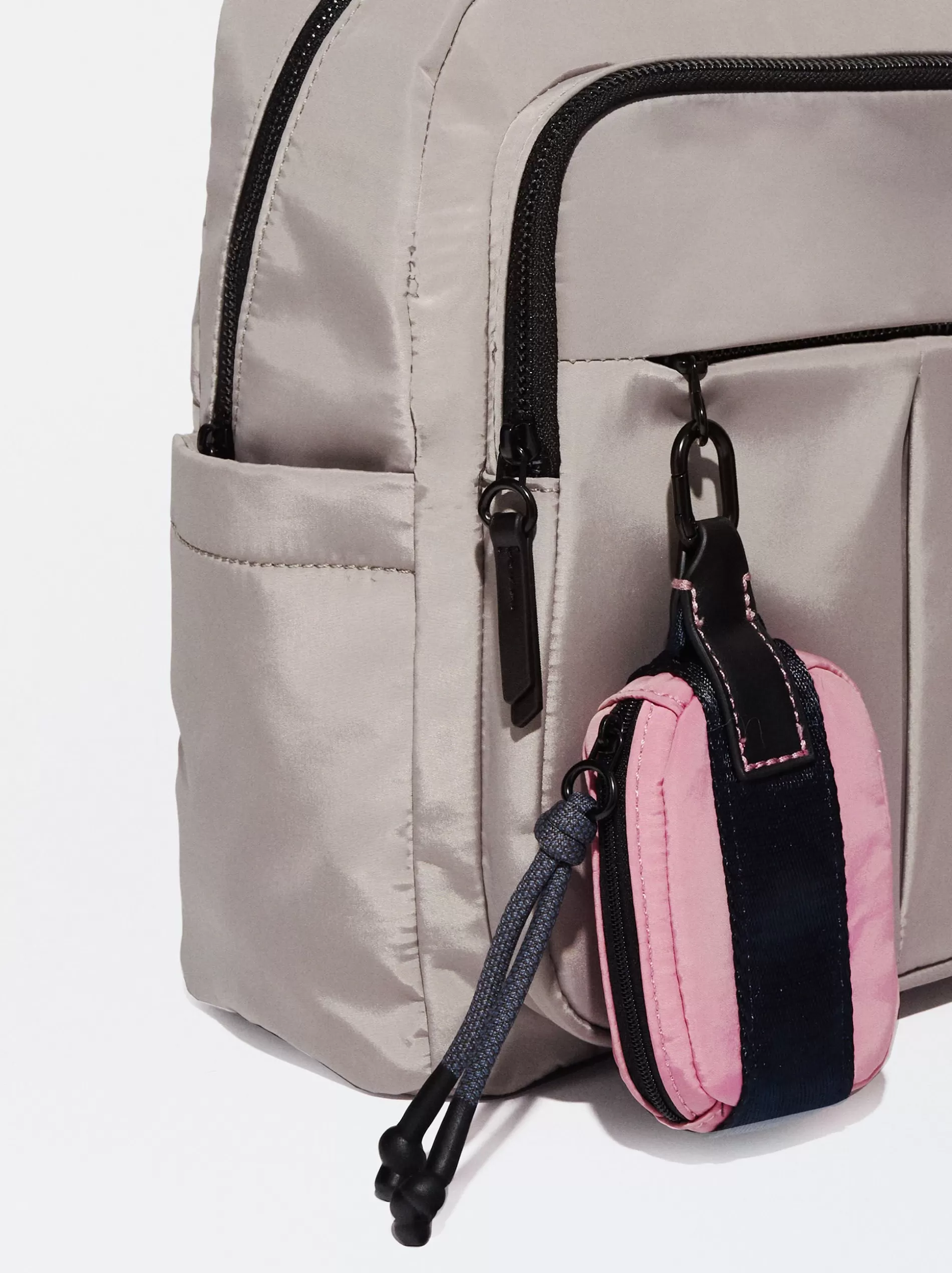 Backpacks<Parfois Nylon Backpack With Removable Purse Brown