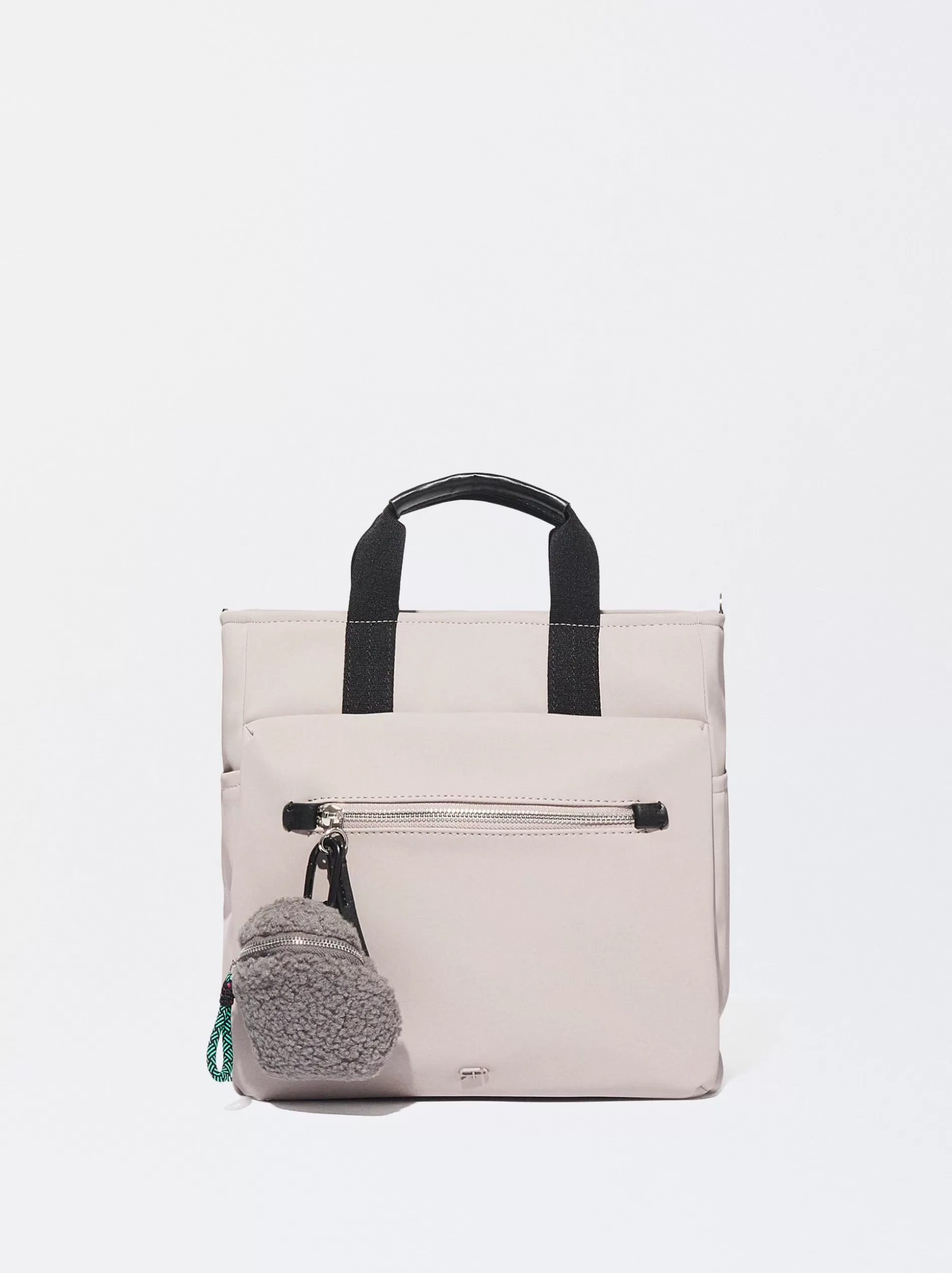 Backpacks<Parfois Nylon-Effect Backpack With Detachable Coin Purse Grey