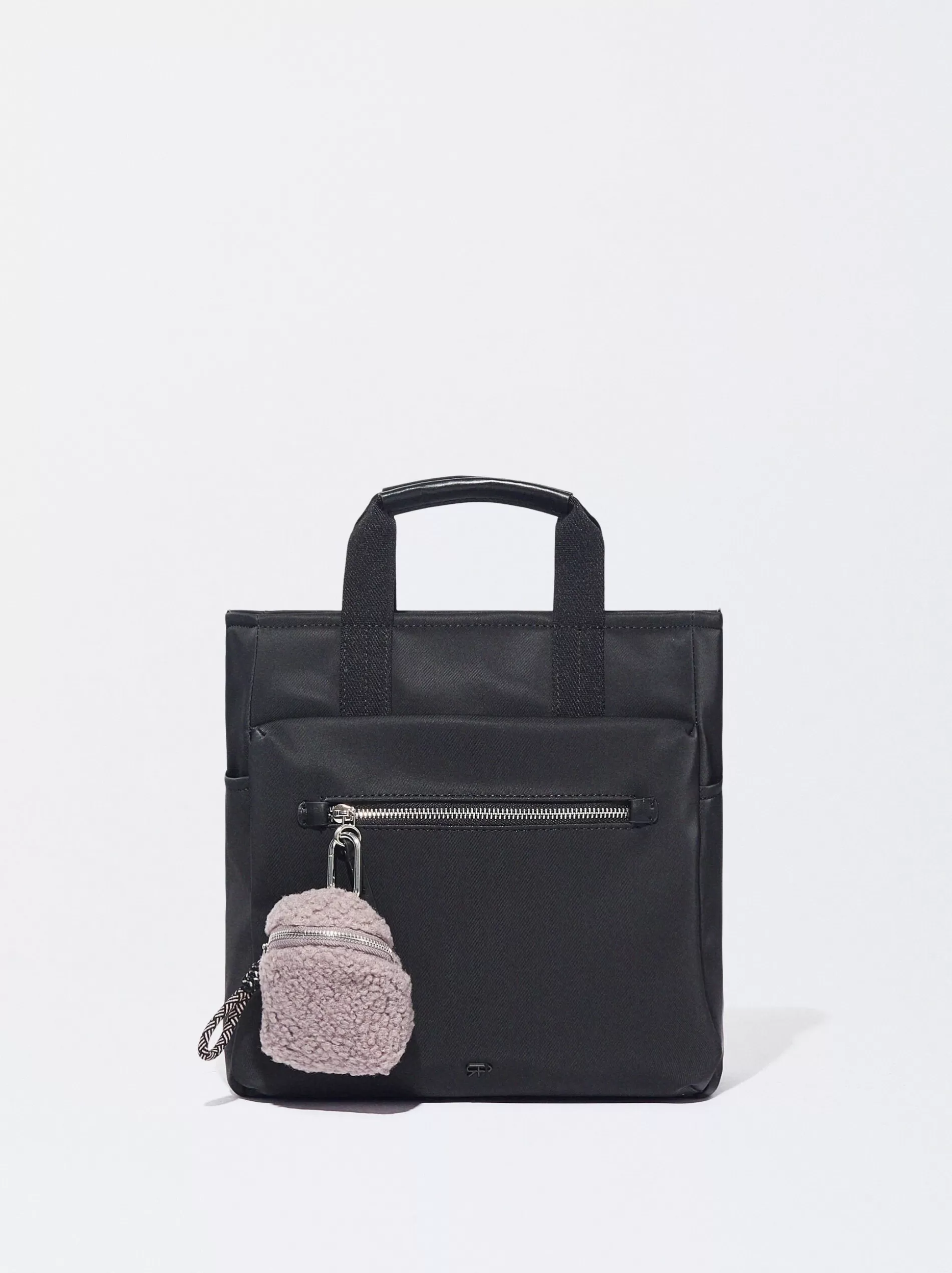 Backpacks<Parfois Nylon-Effect Backpack With Detachable Coin Purse Black