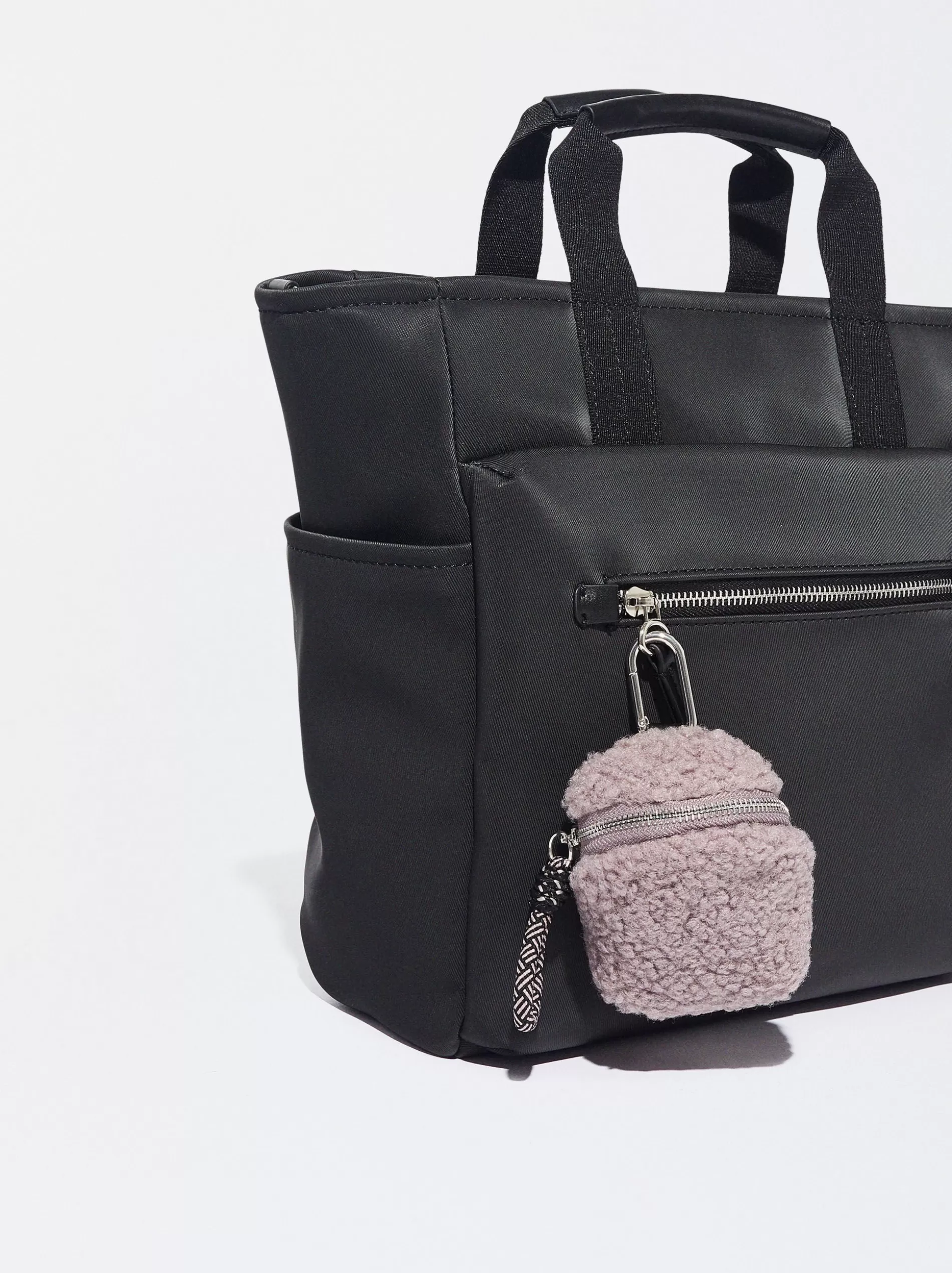 Backpacks<Parfois Nylon-Effect Backpack With Detachable Coin Purse Black