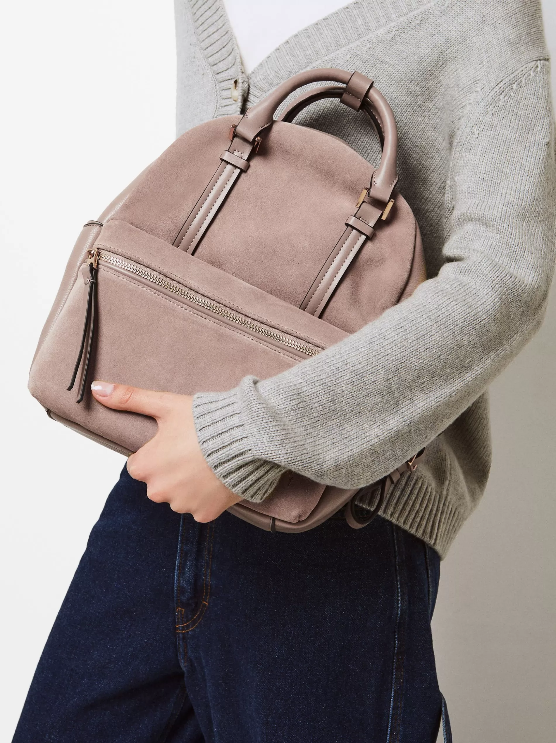 Backpacks<Parfois Suede Backpack Brown