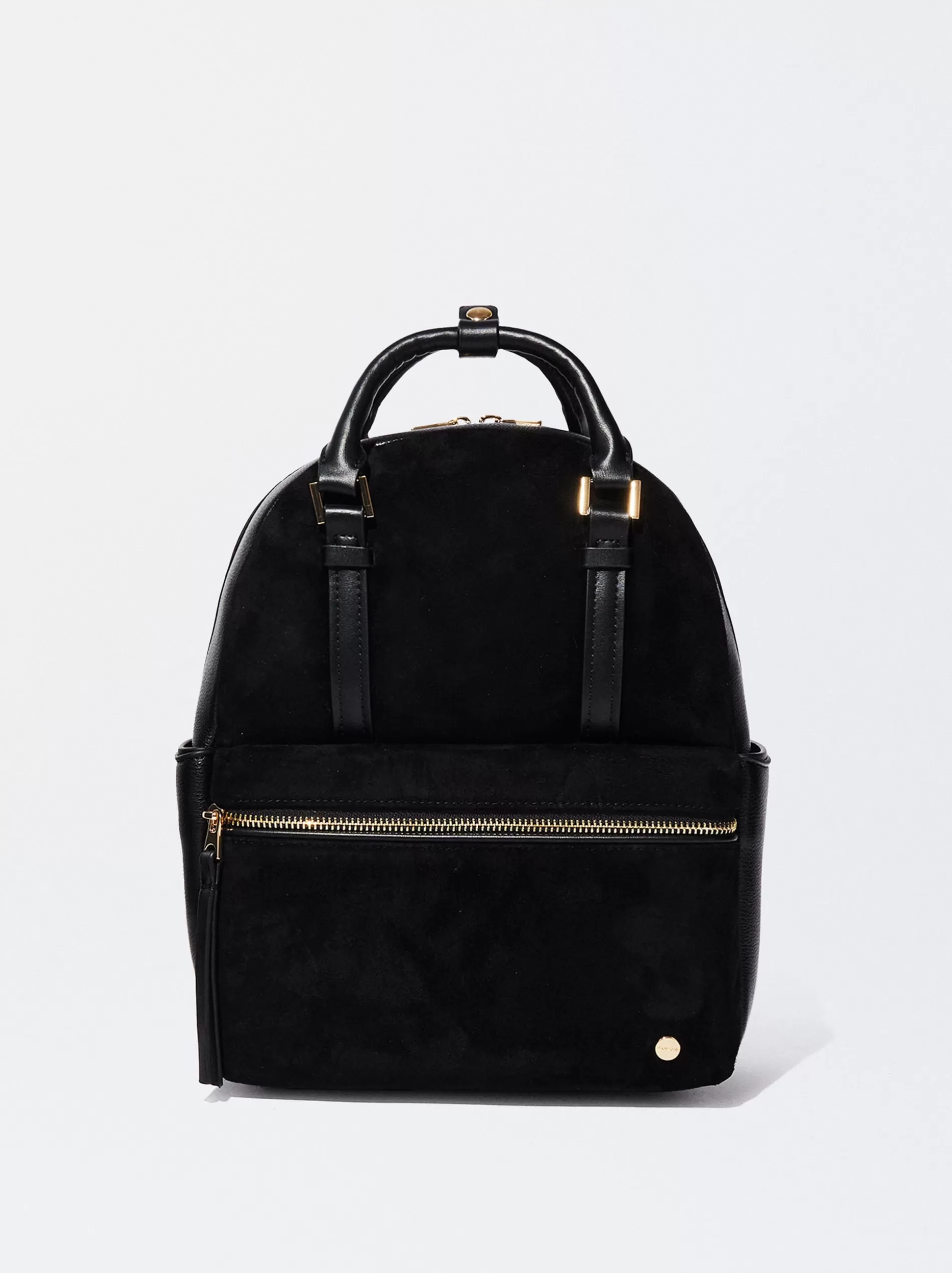 Backpacks<Parfois Suede Backpack Black