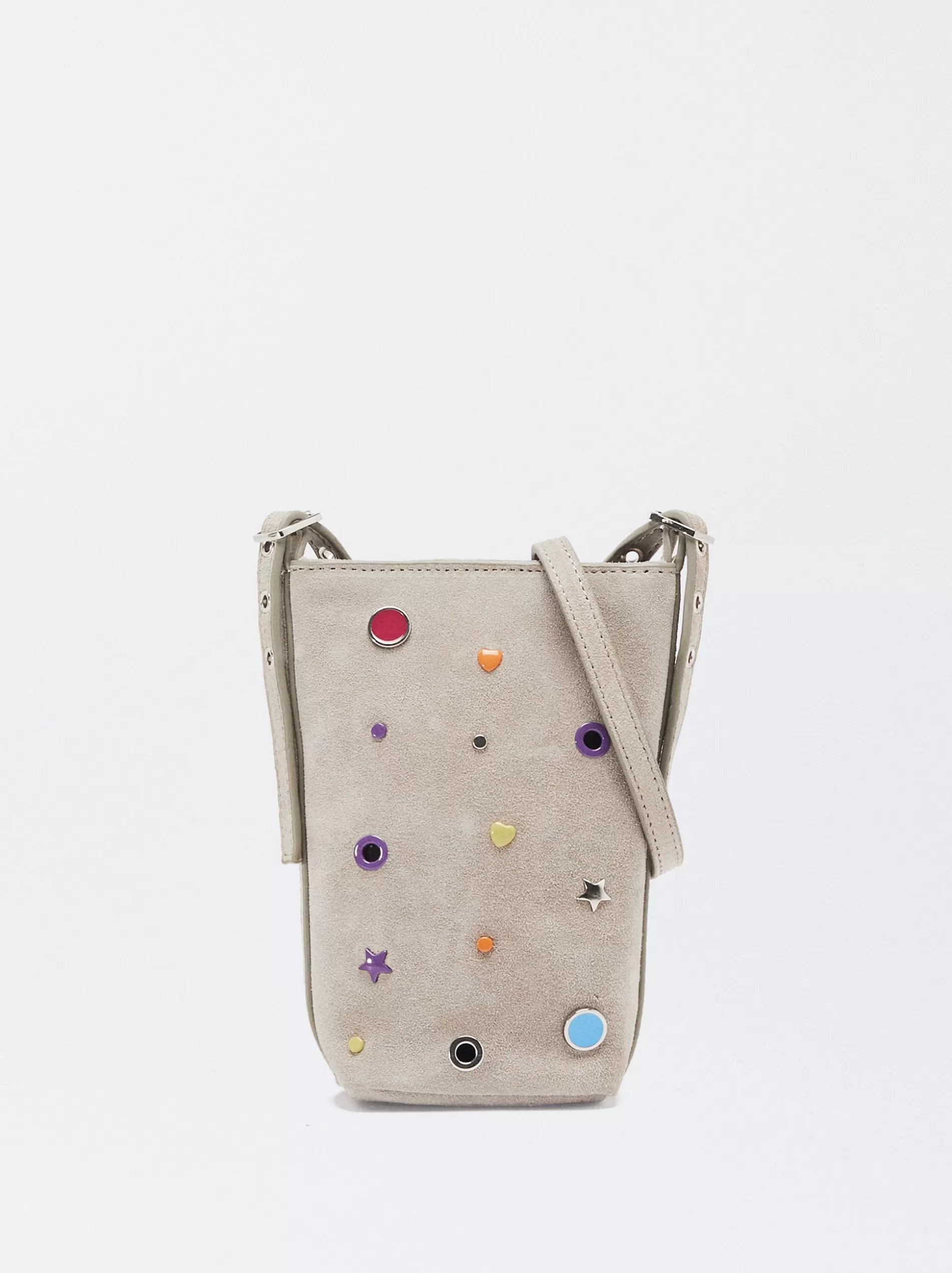 Phone Cases | Phone Holders<Parfois Suede Cell Phone Bag Grey