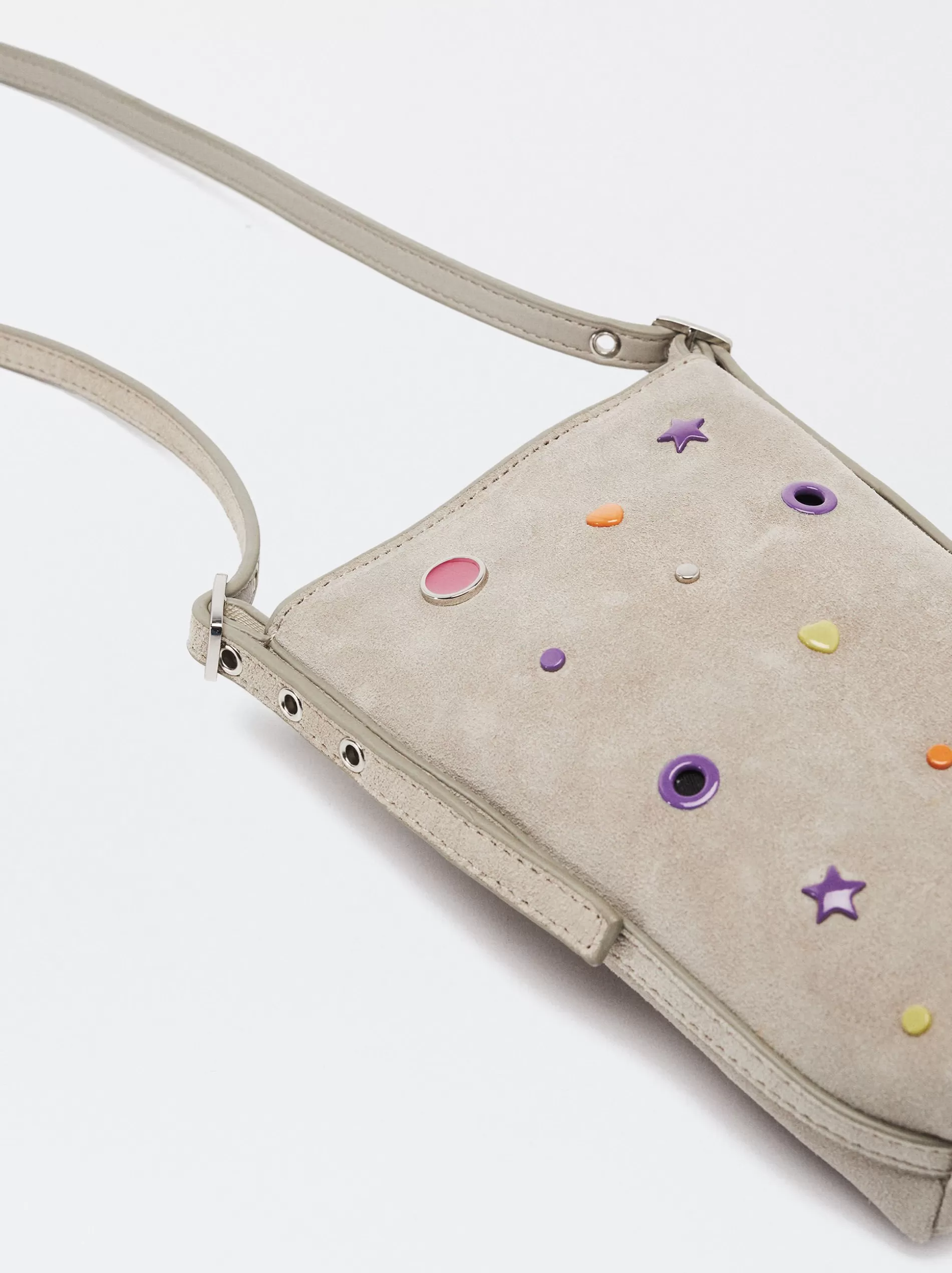 Phone Cases | Phone Holders<Parfois Suede Cell Phone Bag Grey